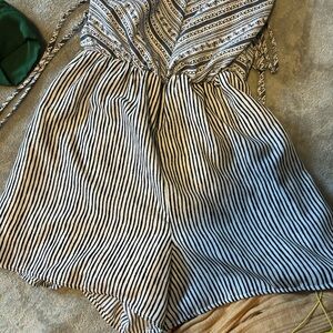 Striped Black and White Romper